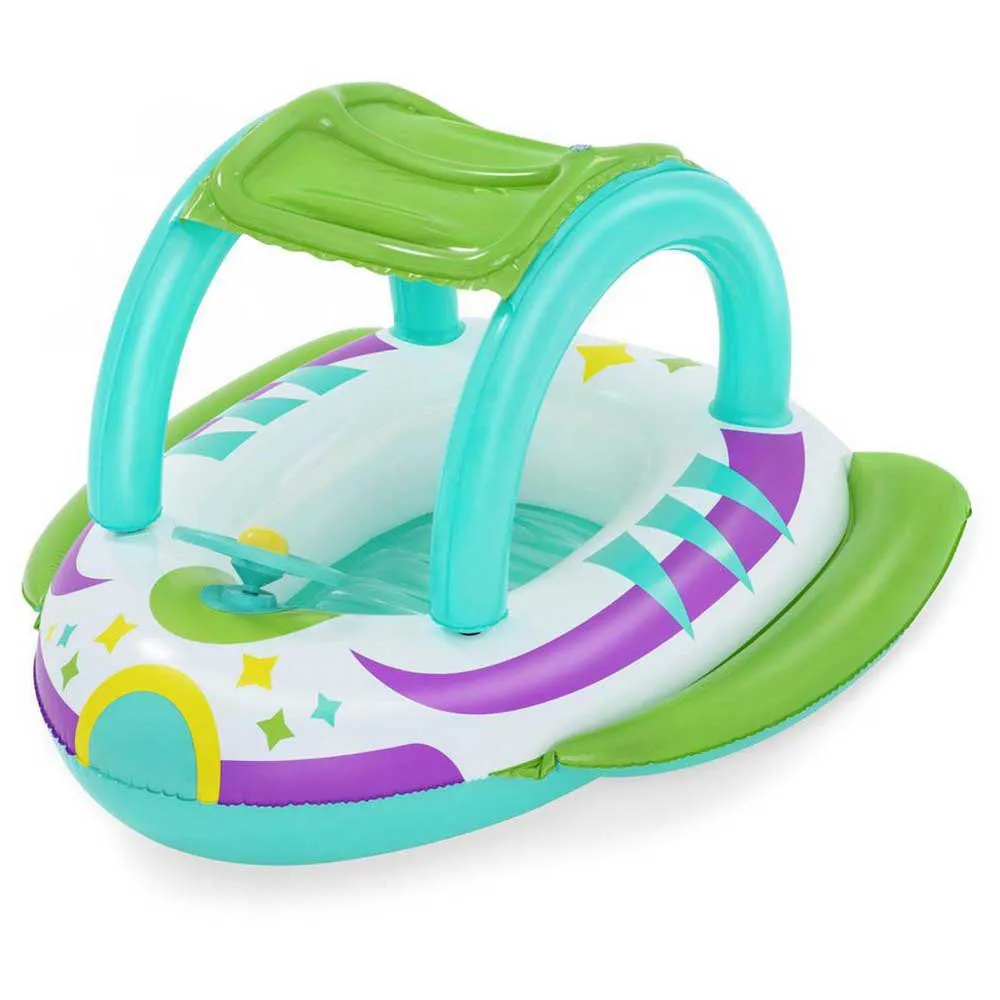 Bestway Space Splash Barns Uppblåsbara Båt unisex, Multicolour, 107 x 112cm
