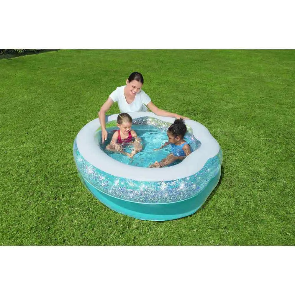 Bestway Sparkle Shell 150x127x43 Cm Rund Uppblåsbar Pool unisex, Clear / blue, 230L