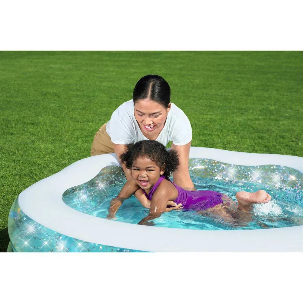 Bestway Sparkle Shell 150x127x43 Cm Rund Uppblåsbar Pool unisex, Clear / blue, 230L