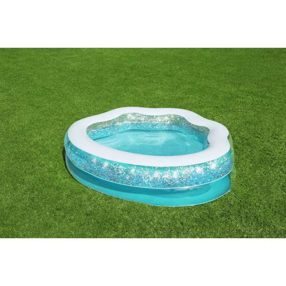 Bestway Sparkle Shell 150x127x43 Cm Rund Uppblåsbar Pool unisex, Clear / blue, 230L