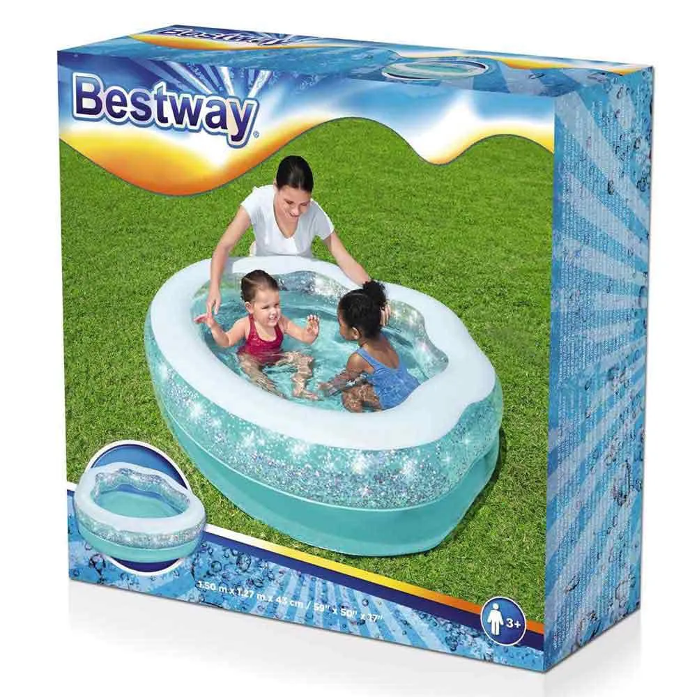 Bestway Sparkle Shell 150x127x43 Cm Rund Uppblåsbar Pool unisex, Clear / blue, 230L