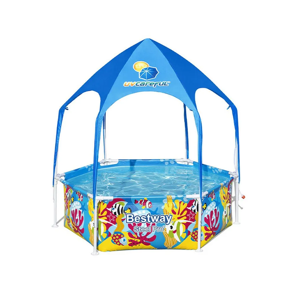 Bestway Splash-in-shade Ø183x51cm Stål Rund Ovanmarkspool unisex, Multicolour, 930L