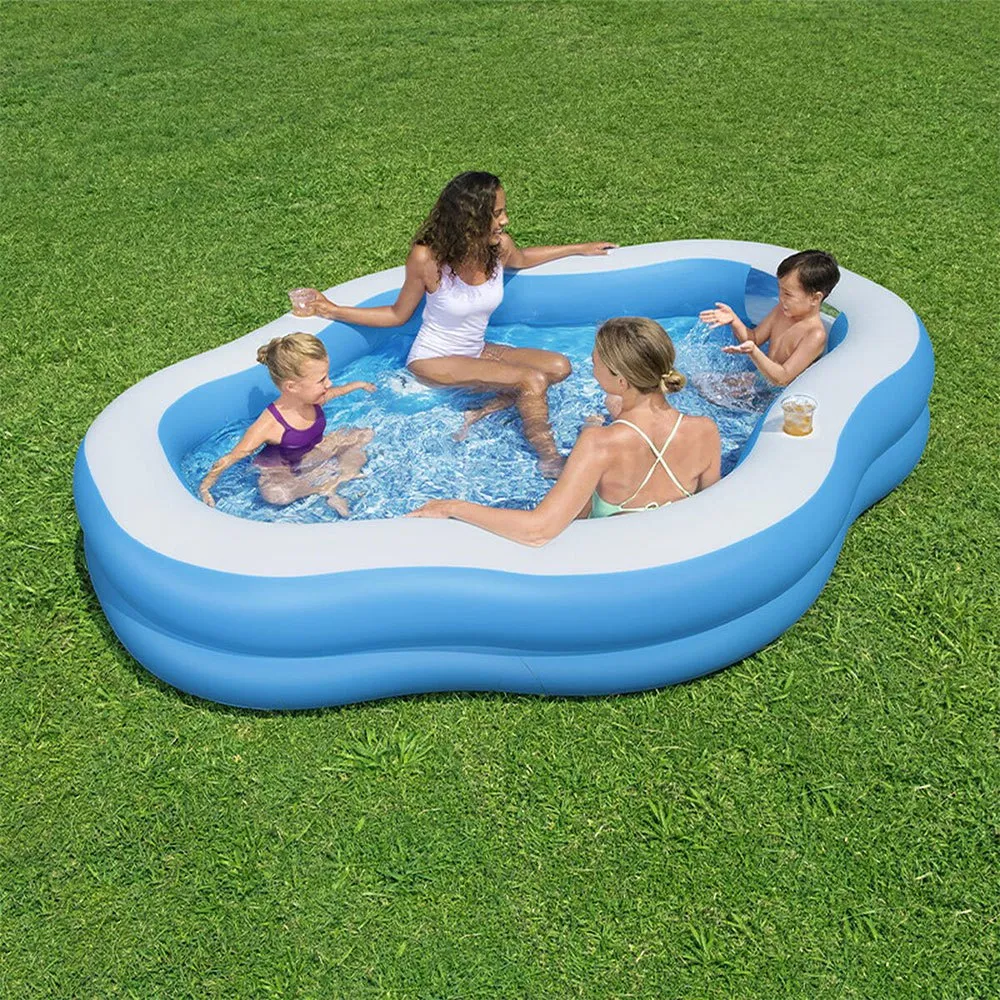 Bestway Splashview 270x198x51 Cm Rektangulär Uppblåsbar Pool unisex, Blue / white, 821L