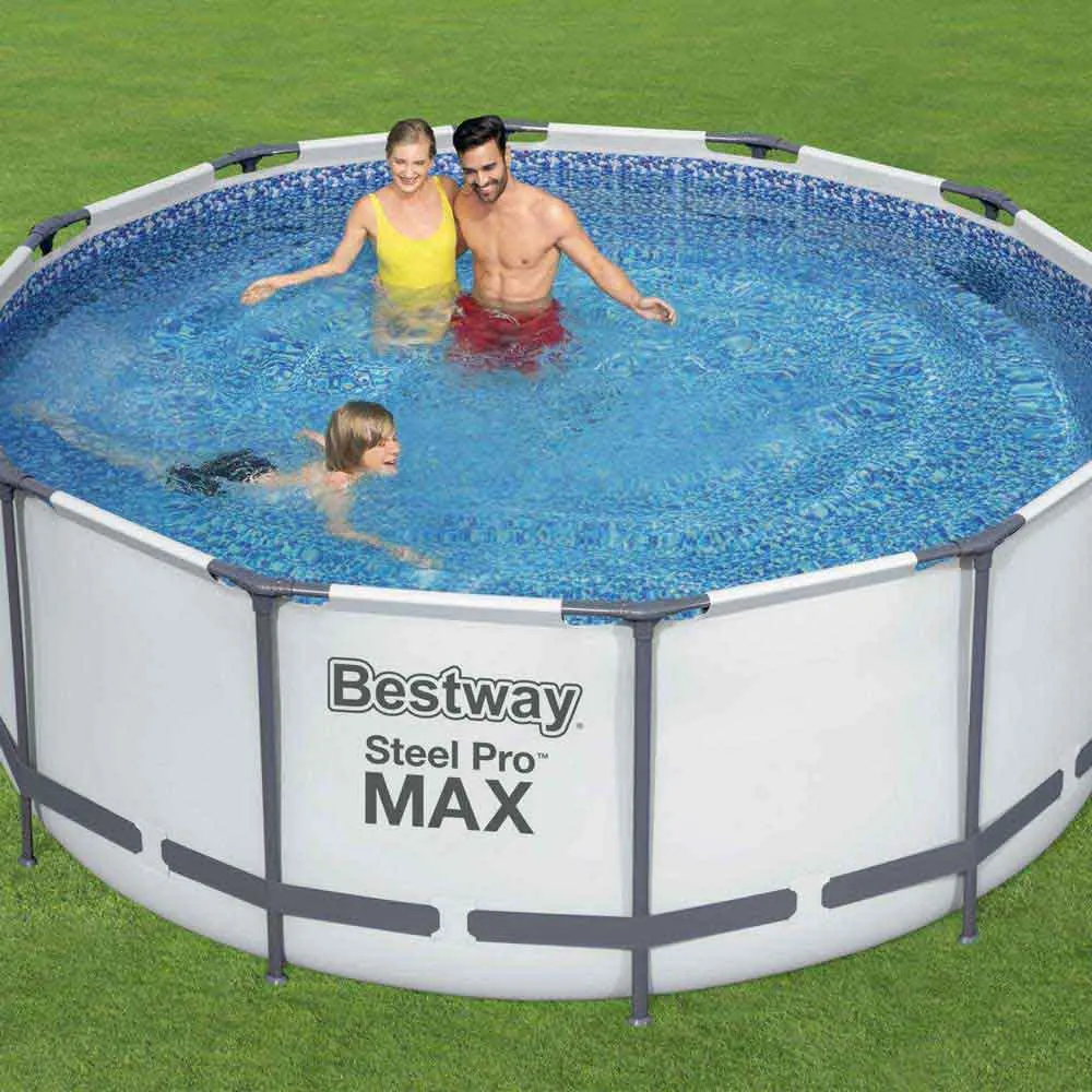 Bestway Steel Pro Max™ 366x122 Cm Stål Rund Ovanmarkspool unisex, White / grey, 10250L