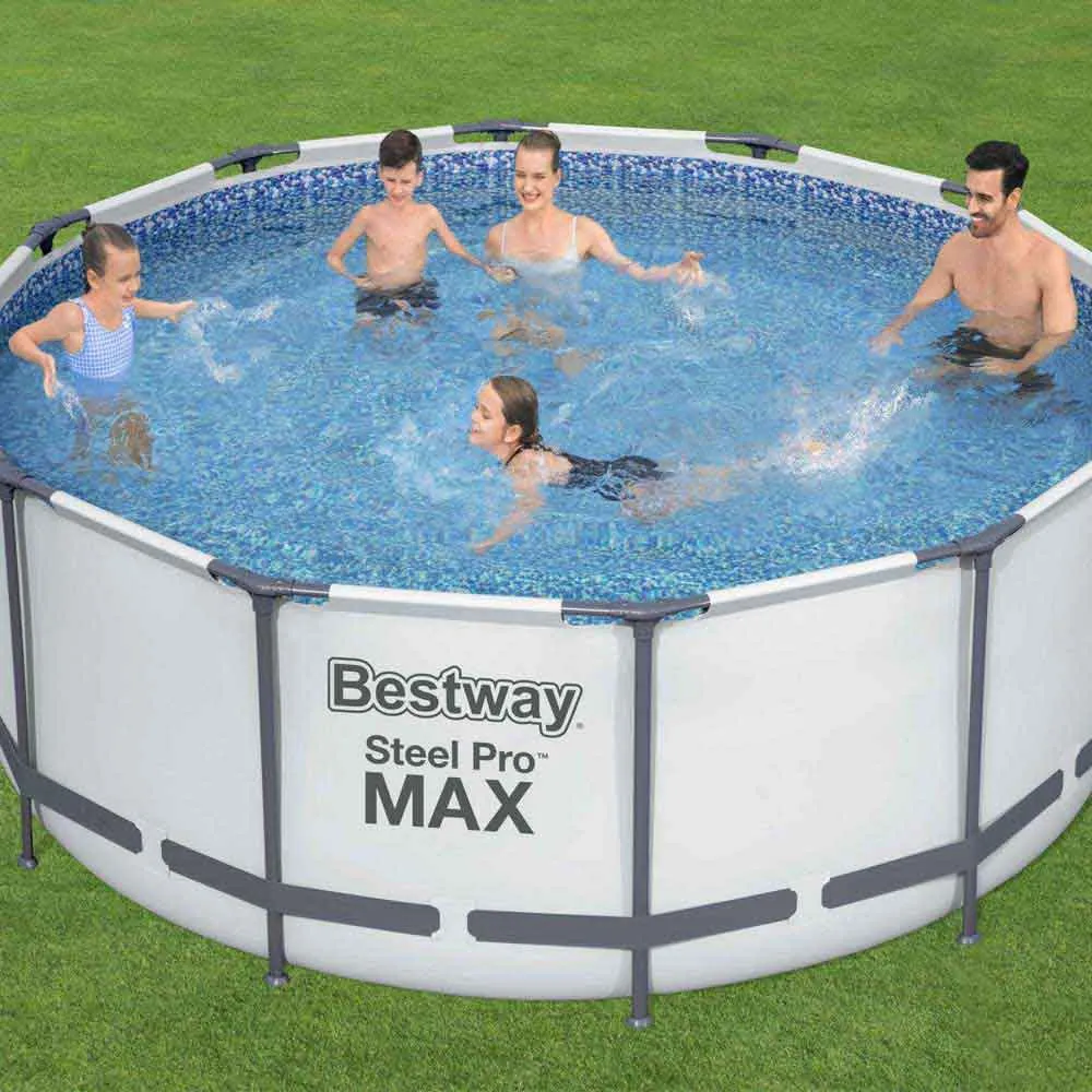 Bestway Steel Pro Max™ 366x122 Cm Stål Rund Ovanmarkspool unisex, White / grey, 10250L