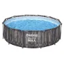 Bestway Steel Pro Max Ø 366x100 Cm Stål Rund Ovanmarkspool unisex, Grey / blue, 9150L