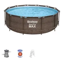 Bestway Steel Pro Max Rattan Ø 366x100 Cm Stål Rund Ovanmarkspool unisex Bestway Steel Pro Max Rattan Ø 366x100 Cm Stål Rund Ovanmarkspool unisex
