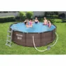 Bestway Steel Pro Max Rattan Ø 366x100 Cm Stål Rund Ovanmarkspool unisex, Brown / blue, 9150L