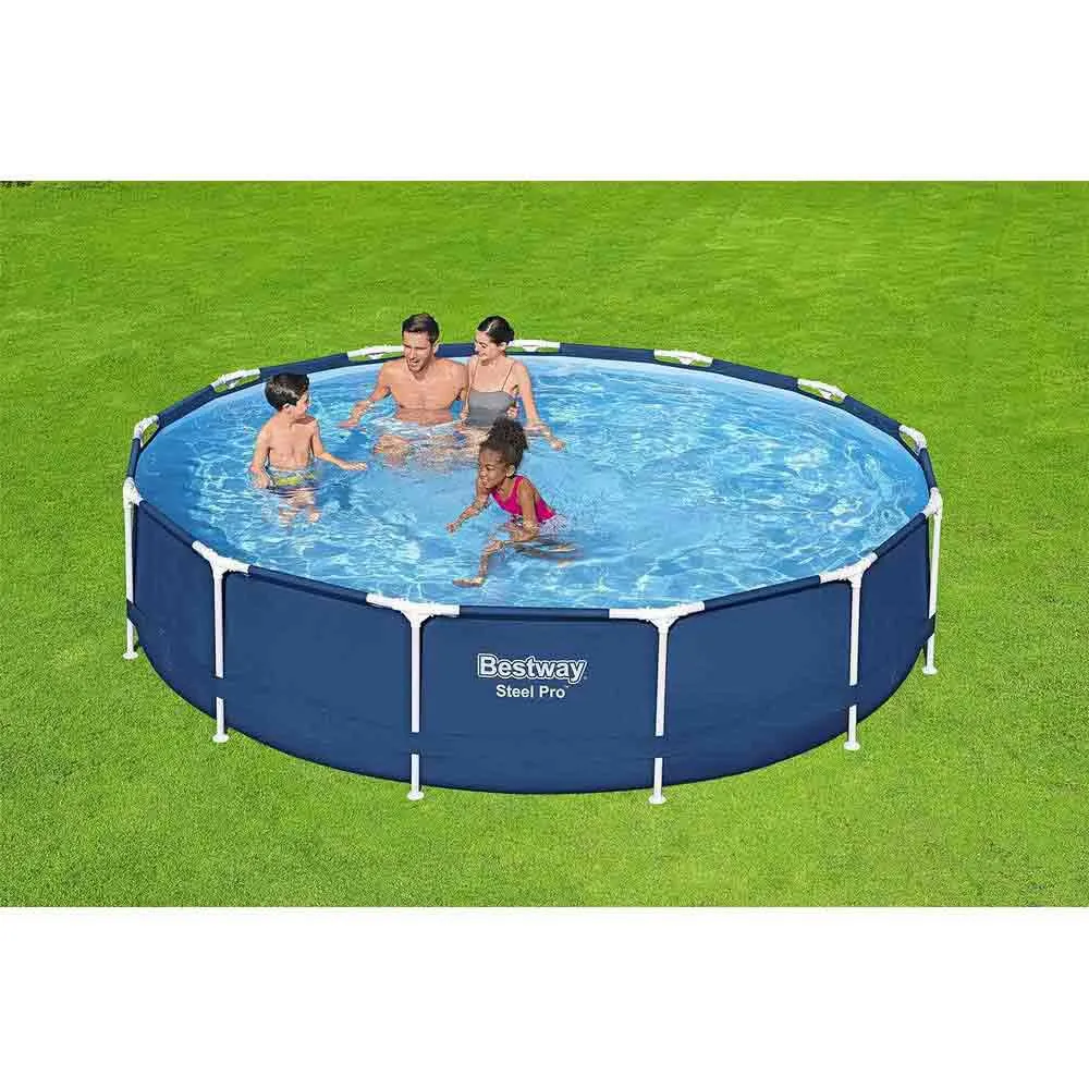 Bestway Steel Pro Ø 396x84 Cm Stål Rund Ovanmarkspool unisex, Blue, 8680L