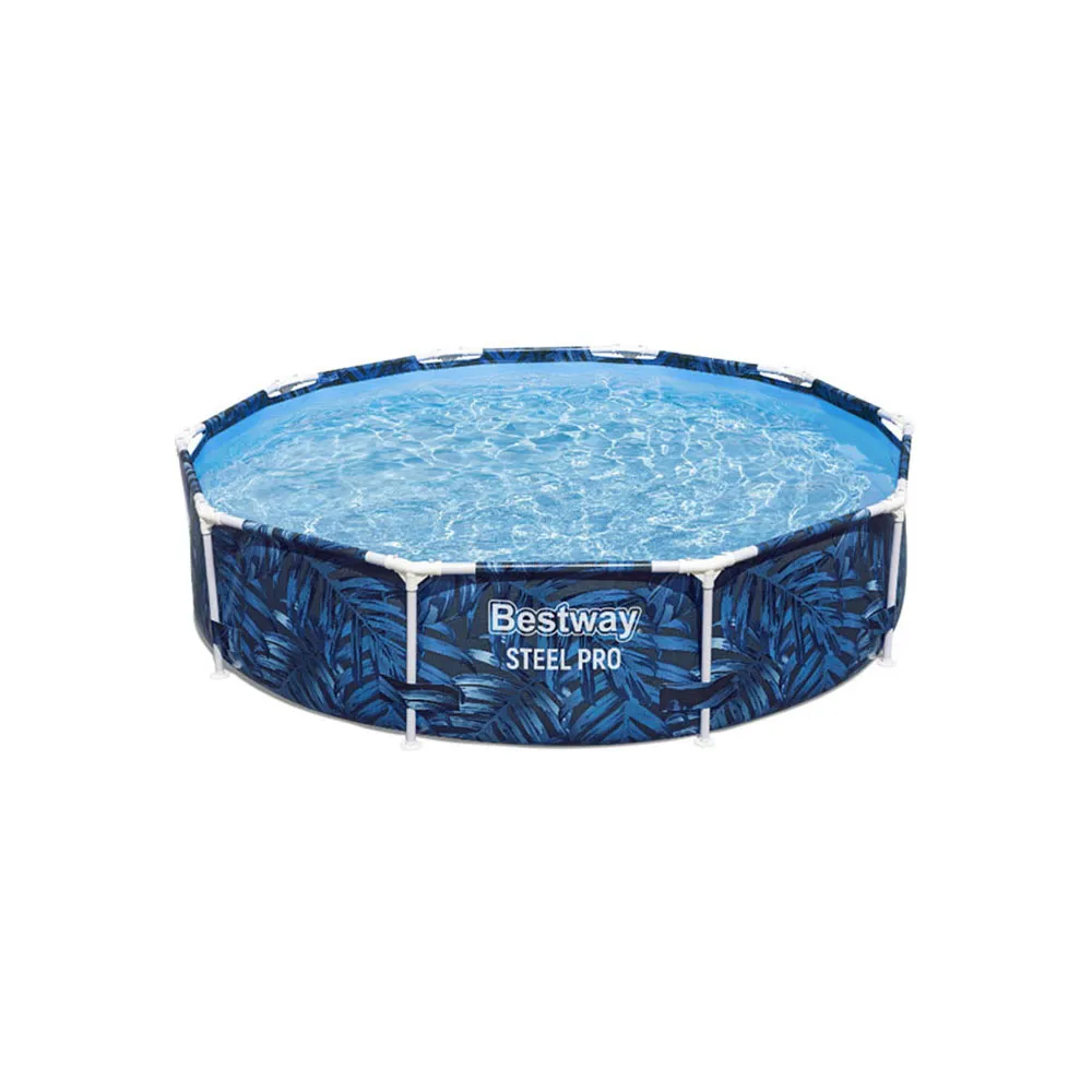 Bestway Steel Pro Tropical Leaf Ø 305x66 Cm Stål Rund Ovanmarkspool unisex, Blue, 4062L