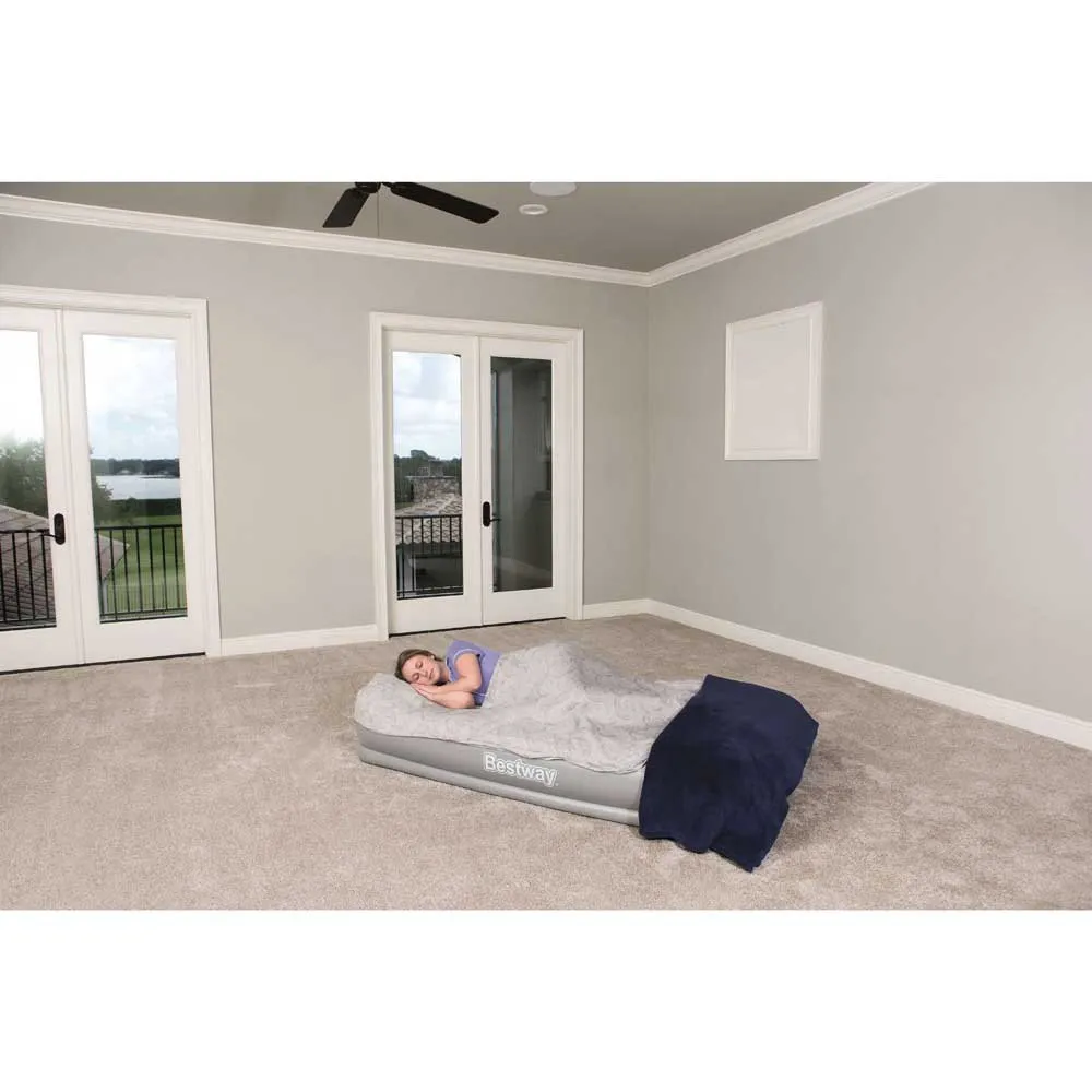 Bestway Tritech Enkel Luftmadrass, Grey, 191 x 97 x 38cm