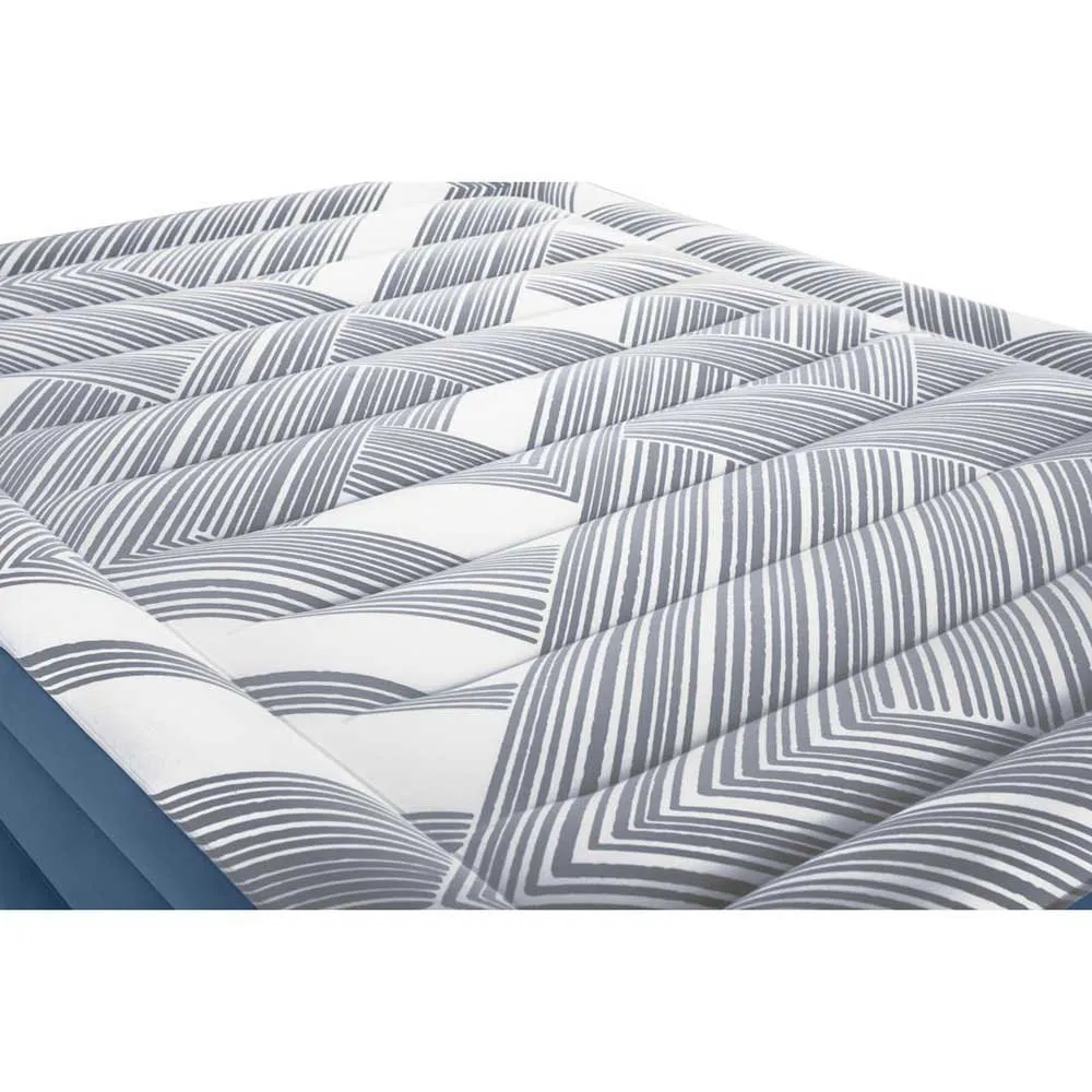 Bestway Tritech Queen Reinforced I-beam Dubbelsäng Med Inbyggd Pump, Blue / grey, 203 x 152 x 46cm