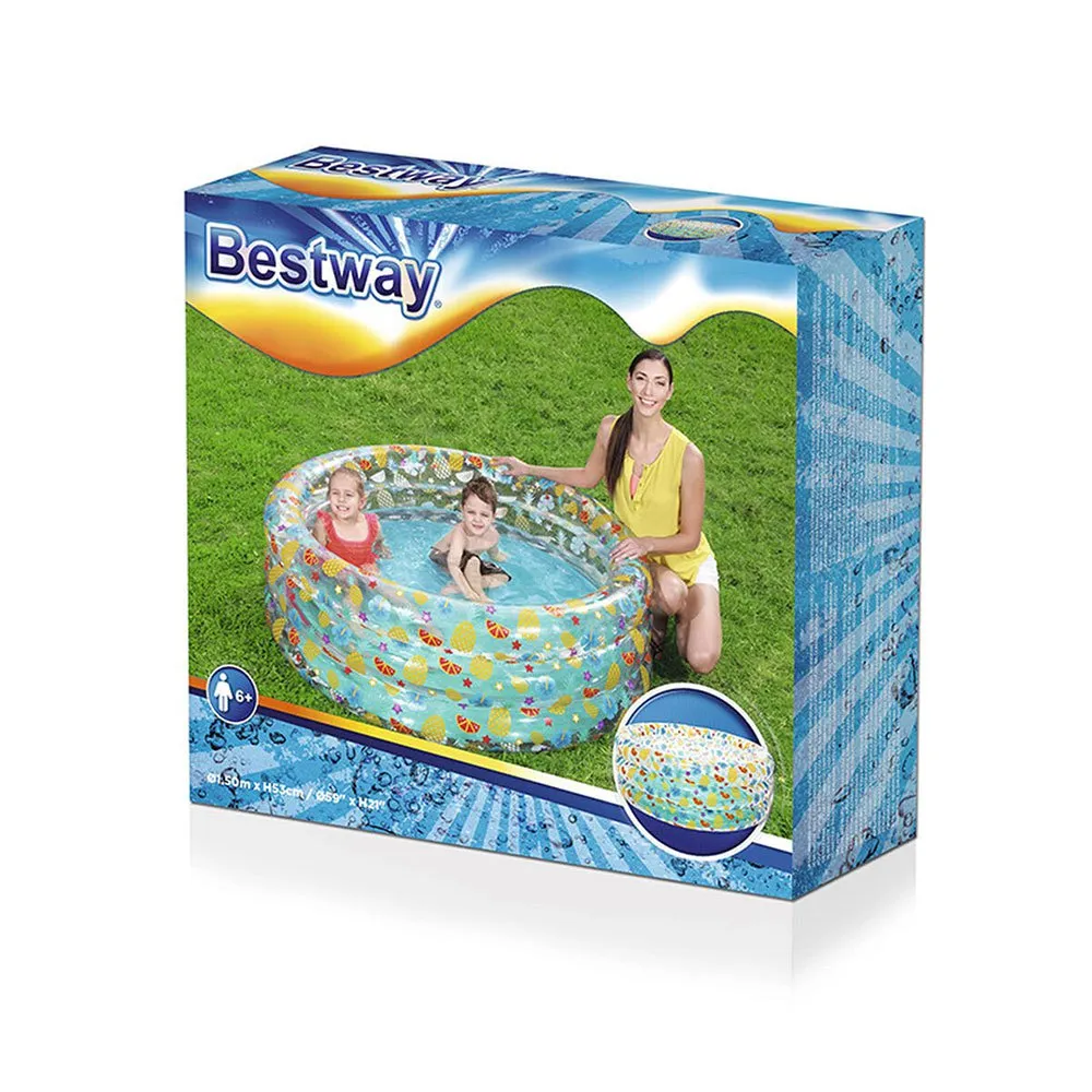 Bestway Tropical Play Ø150x53 Cm Rund Uppblåsbar Pool unisex, Clear, 445L