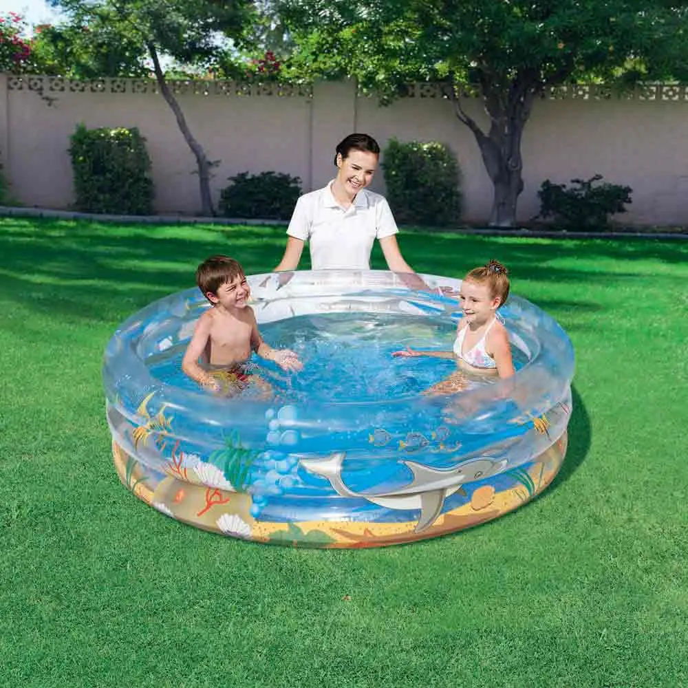 Bestway Tropical Play Ø170x53 Cm Rund Uppblåsbar Pool unisex, Clear, 697L Bestway Tropical Play Ø170x53 Cm Rund Uppblåsbar Pool unisex, Clear, 697L