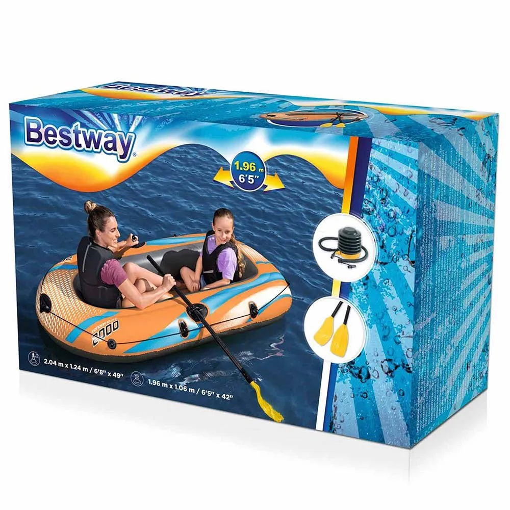 Bestway Uppblåsbar Båt Med Paddlar Och Pump 196x106 Cm unisex, Multicolor, One Size