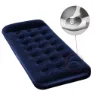 Bestway Uppblåsbar Flockad Luftmadrass Med Inbyggd Fotpump, Blue, 185 x 76 x 28cm