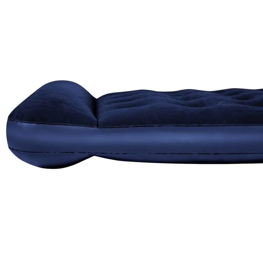 Bestway Uppblåsbar Flockad Luftmadrass Med Inbyggd Fotpump, Blue, 185 x 76 x 28cm