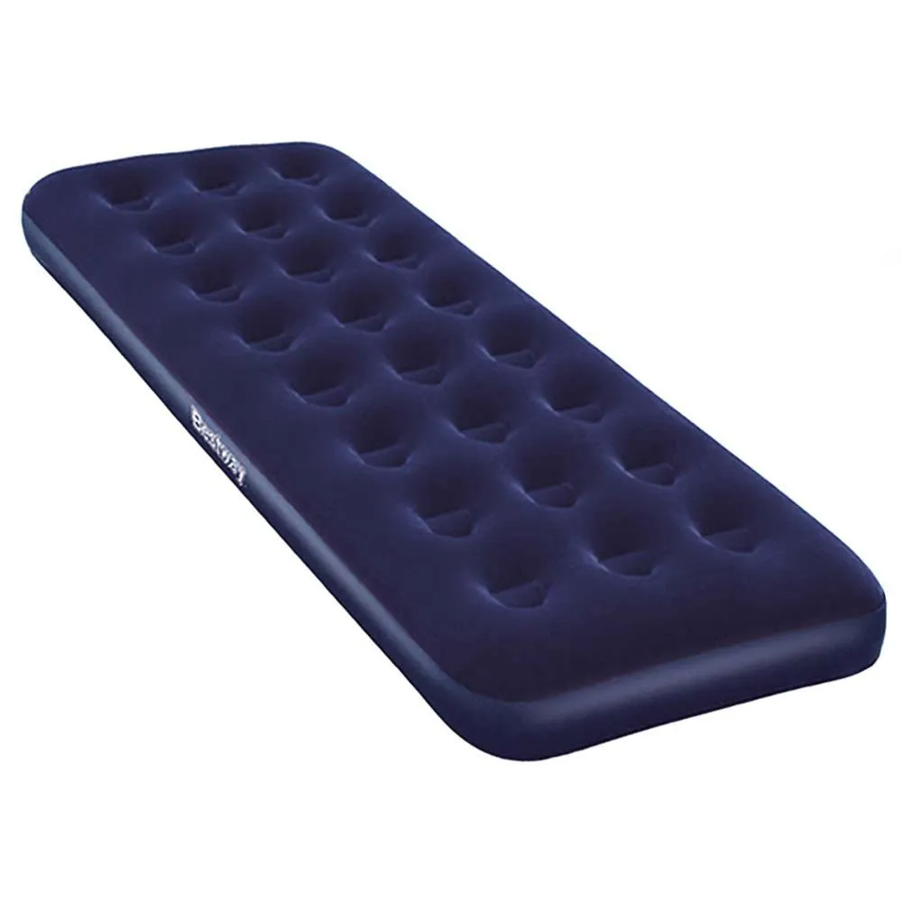 Bestway Uppblåsbar Flockad Madrass 188x99x22 Cm, Blue, One Size Bestway Uppblåsbar Flockad Madrass 188x99x22 Cm, Blue, One Size