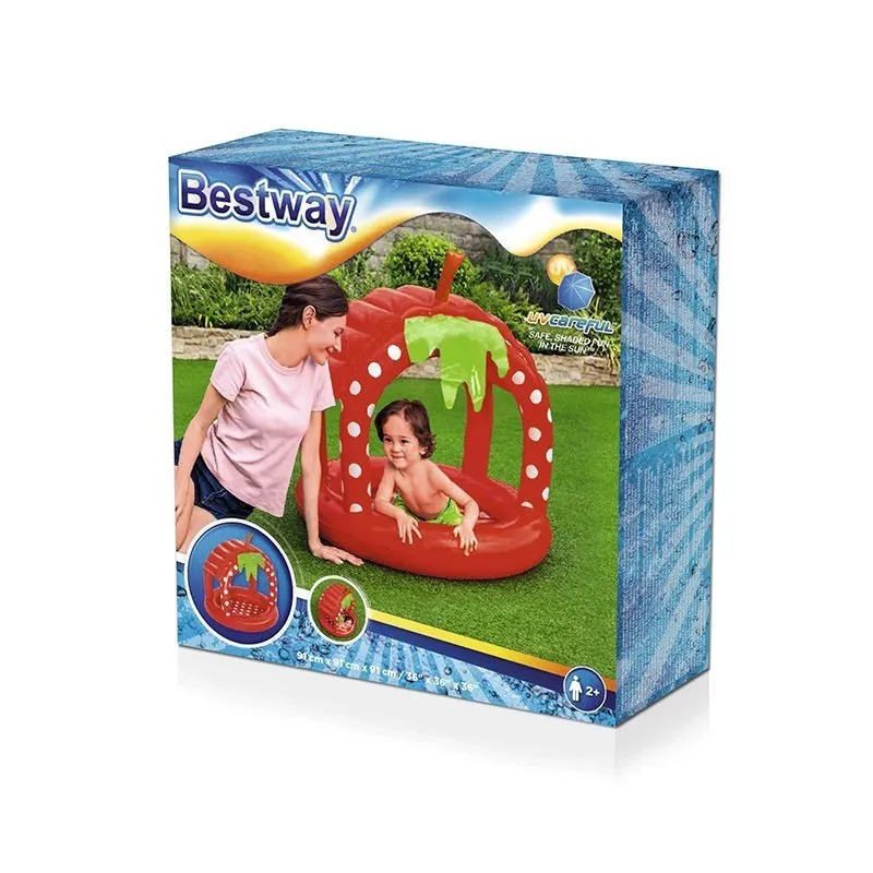 Bestway Uppblåsbar Pool I Form Av En Jordgubbe Med Parasoll unisex, Red, 91 x 91 x 91cm