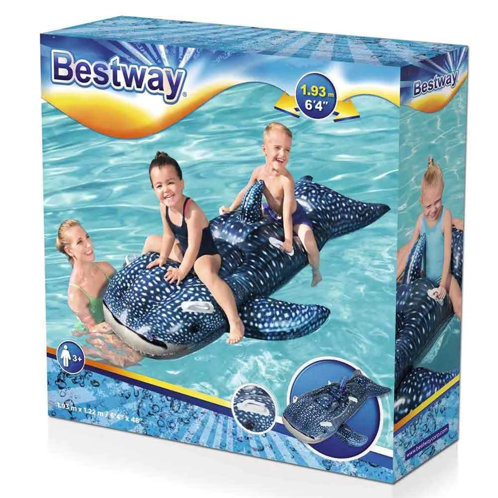 Bestway Valhajsformad Poolmadrass unisex, Blue / white, 193 x 122cm