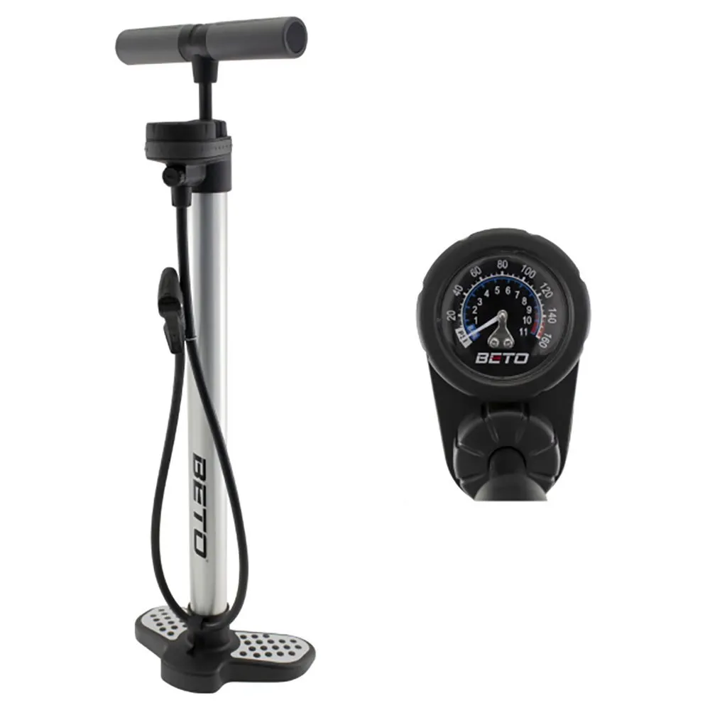 Beto Deluxe Manometer Cykelpump, Silver / black, 160psi