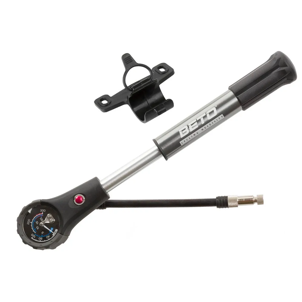 Beto Dual Function Mini Pump, Silver / black, 300psi Beto Dual Function Mini Pump, Silver / black, 300psi