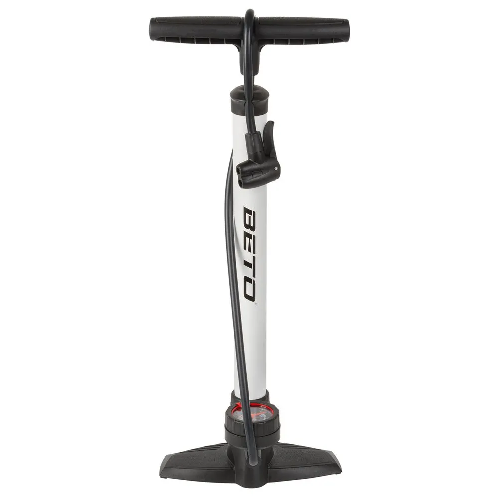Beto Steel Cykelpump, White / black, 160psi Beto Steel Cykelpump, White / black, 160psi