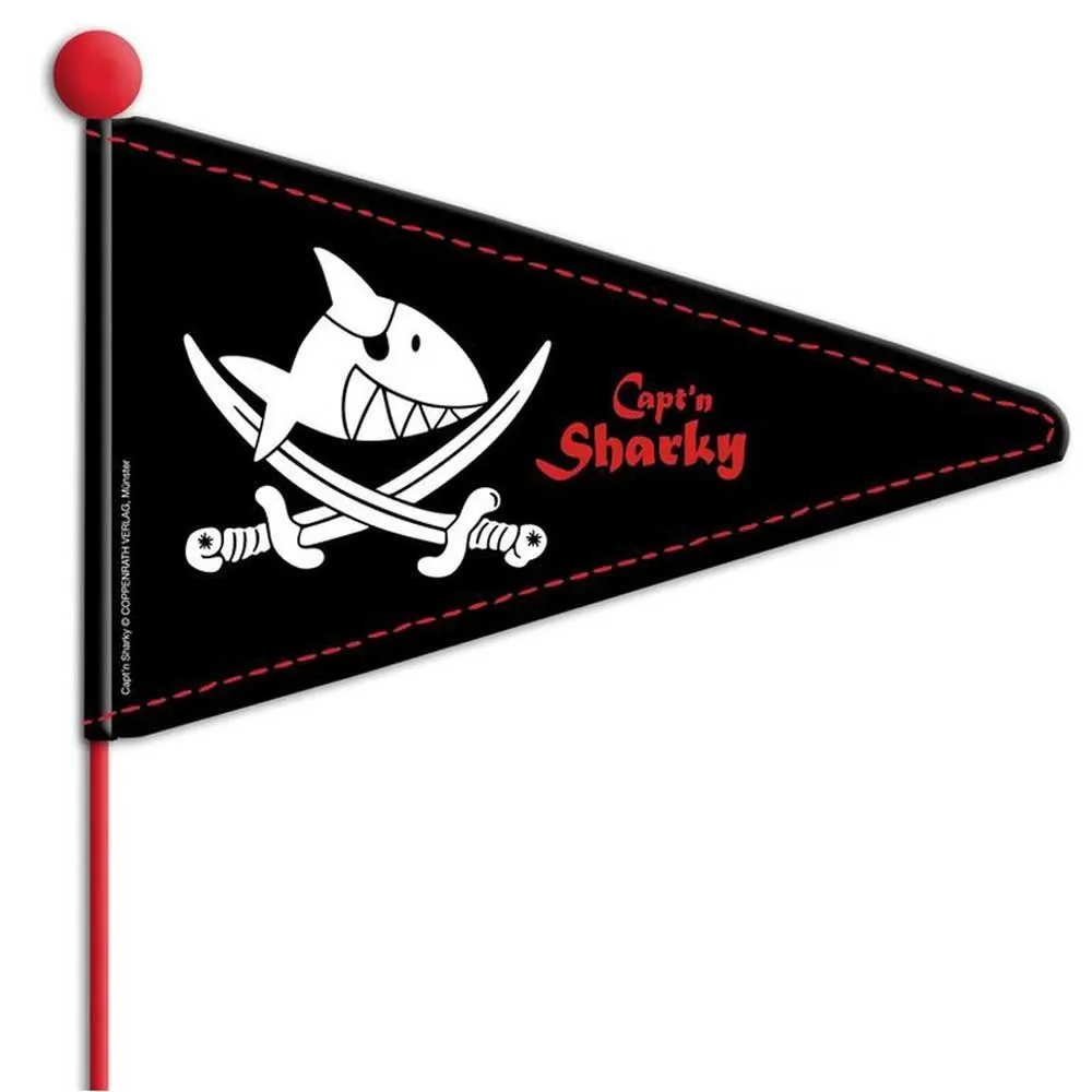 Bike Fashion Capitain Sharky Flagga, Black / red, One Size