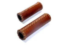 BikePartner handtagsset 95/130mm brunt l'der BikePartner handtagsset 95/130mm brunt l'der
