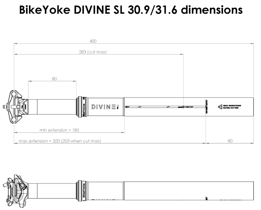 BikeYoke Divine SL Dropper Sadelstolpe BikeYoke Divine SL Dropper Sadelstolpe