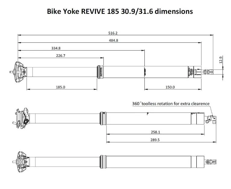 BikeYoke Revive Three Dropp Sadelstolpe BikeYoke Revive Three Dropp Sadelstolpe