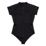 Billabong Tropic Kvinnors Korthärmade Rashguard unisex, Black pebble, M