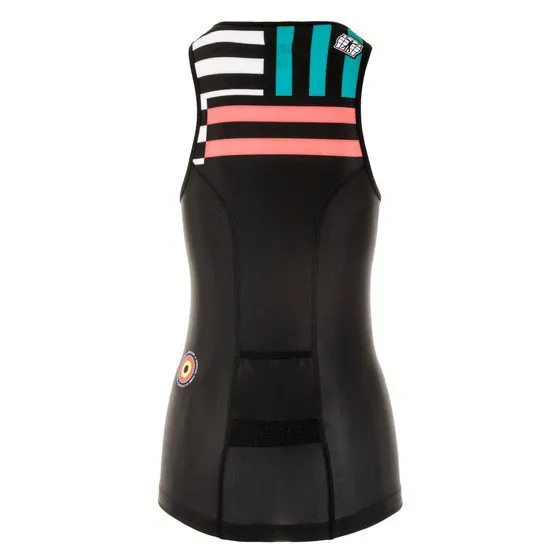 Bioracer Top Zipper ärmlös Triathlontröja, Beach zebra, M Bioracer Top Zipper ärmlös Triathlontröja, Beach zebra, M