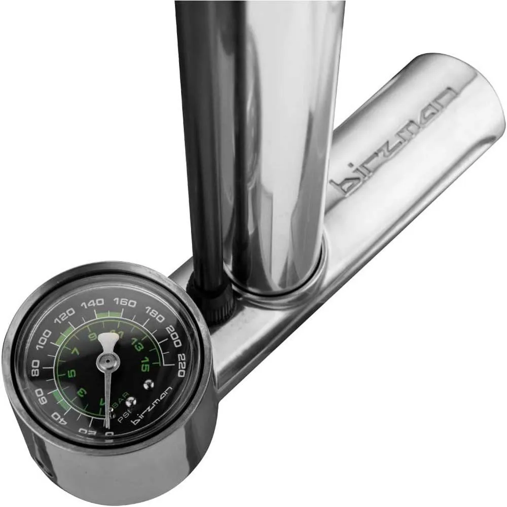 Birzman Tiny Tanker Helix Cykelpump, Silver, 220psi