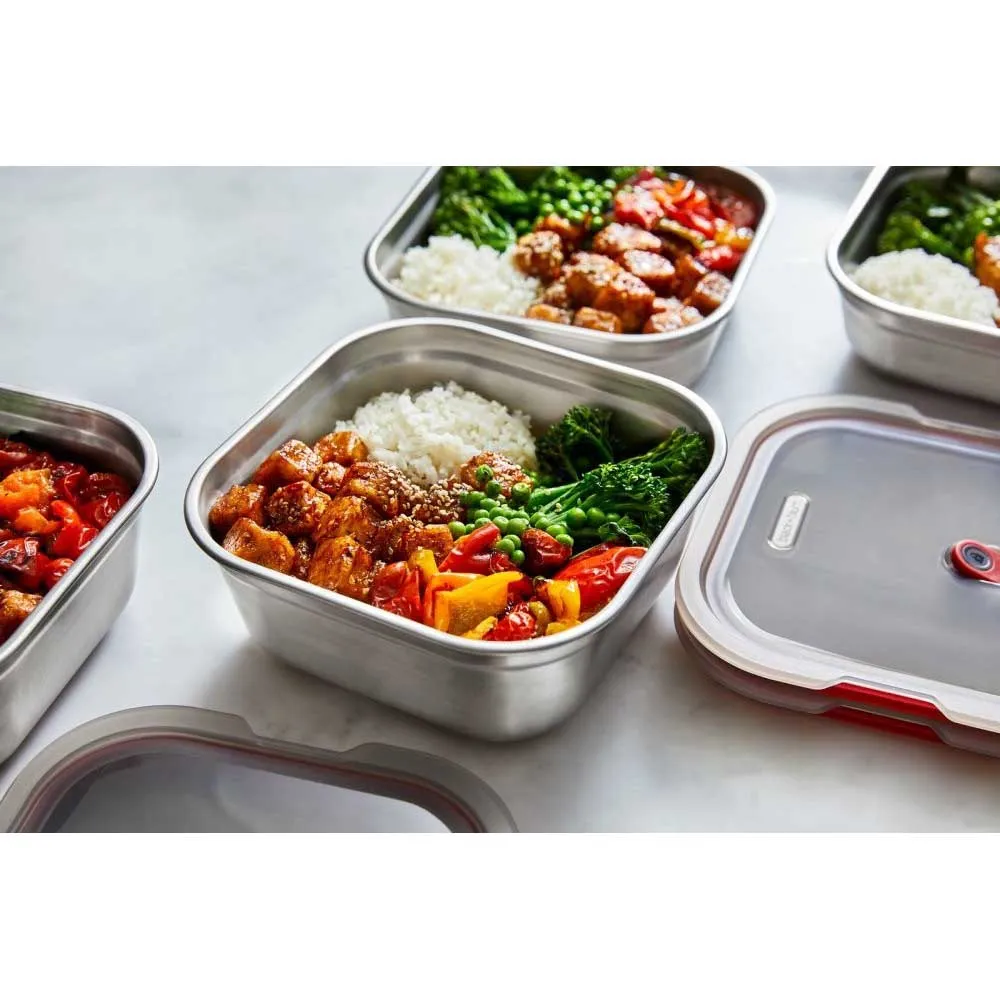 Black+blum Multi-function Square L 1.4l Lunchlåda, Grey / red, One Size