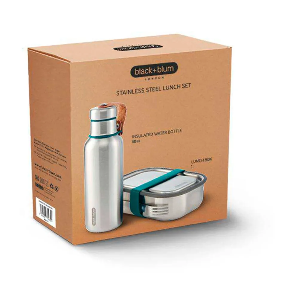 Black+blum Stainless Steel Bottle+ Matlådeset, Ocean, One Size