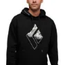 Black Diamond Mountain Logo Tröja Med Huva, Black