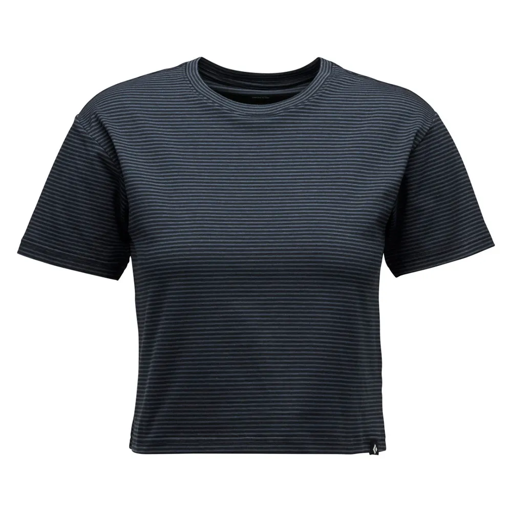 Black Diamond Stripe Crop T-shirt Med Korta ärmar