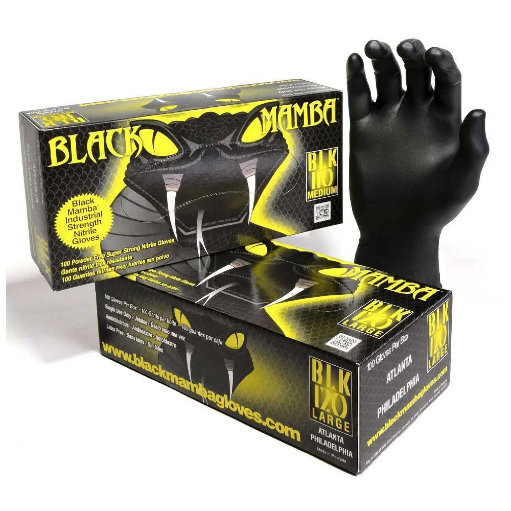 Black Mamba Nitrile Arbetshandskar 100 Enheter Black Mamba Nitrile Arbetshandskar 100 Enheter