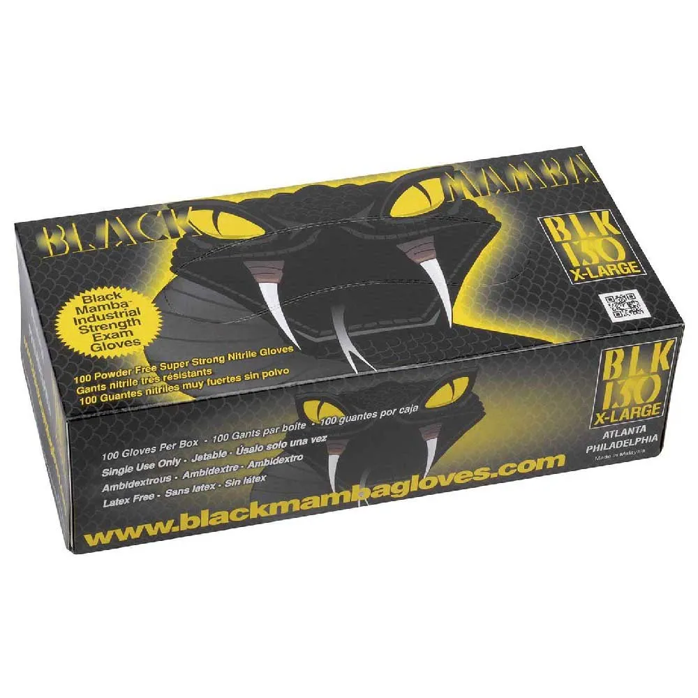 Black Mamba Nitrile Arbetshandskar 100 Enheter Black Mamba Nitrile Arbetshandskar 100 Enheter