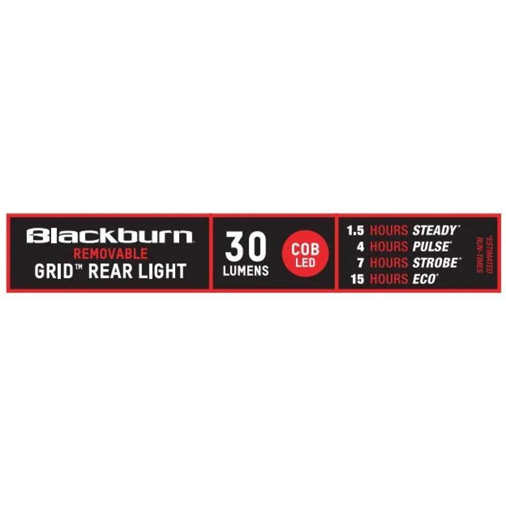 Blackburn Grid Bell Falcon 2023 Helmet Bakljus, Red, 30 Lumens