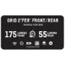 Blackburn Grid2´fer Framlampa, Black / white, 175 Lumens