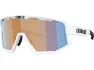 Bliz Fusion Medium cykelglasögon coral/orange mirror lens matte white, Vit/Multifärgad/Orange