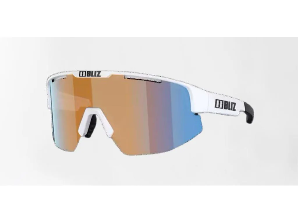 Bliz Matrix Medium cykelglasögon coral/orange mirror blue lens matte white, Blå/Vit/Multifärgad/Orange Bliz Matrix Medium cykelglasögon coral/orange mirror blue lens matte white, Blå/Vit/Multifärgad/Orange