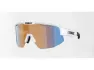 Bliz Matrix Medium cykelglasögon coral/orange mirror blue lens matte white, Blå/Vit/Multifärgad/Orange