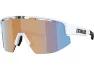 Bliz Matrix Small cykelglasögon coral/orange mirror blue lens matte white, Vit