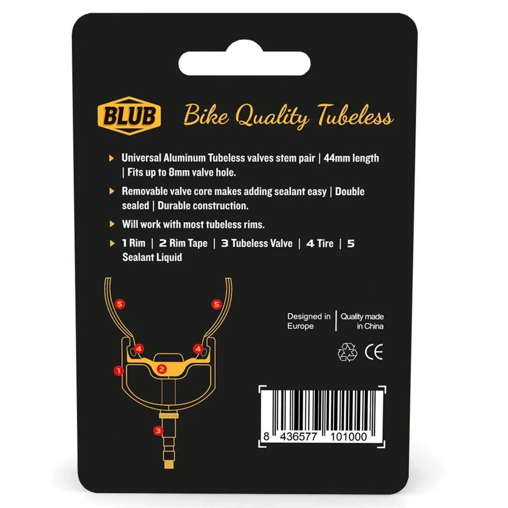 Blub Presta Tubeless 44 Mm Ventiler, Black, One Size Blub Presta Tubeless 44 Mm Ventiler, Black, One Size