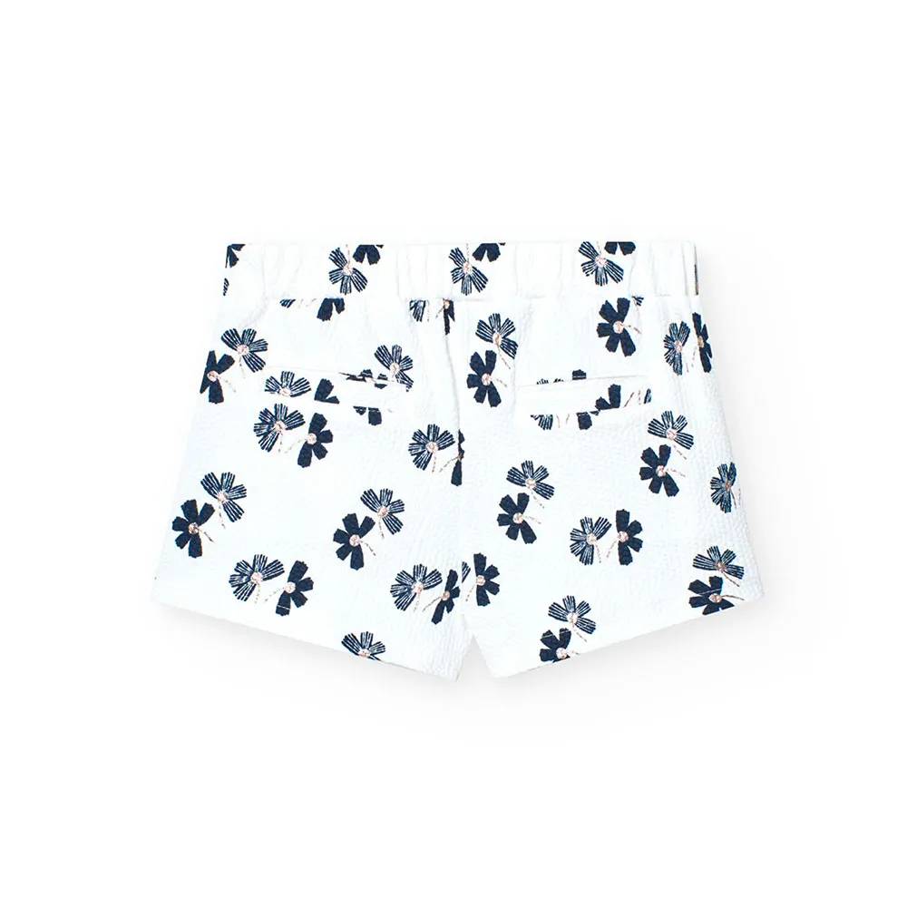 Boboli Knit Printed Shorts, Flower print, 6Y Boboli Knit Printed Shorts, Flower print, 6Y