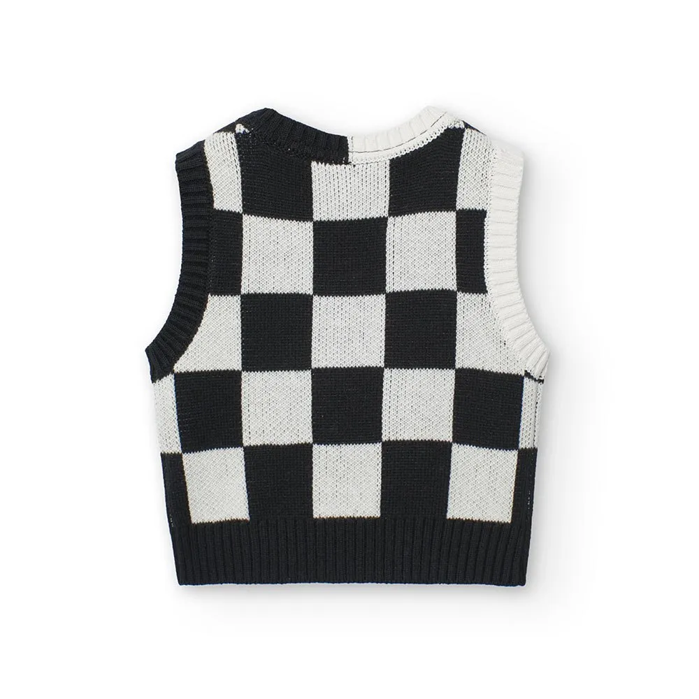 Boboli Knitwear Check Väst