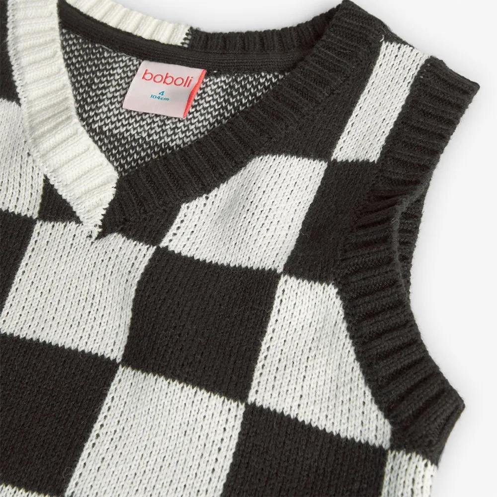 Boboli Knitwear Check Väst